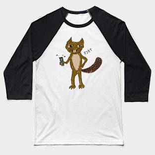 Beaver Kitty Mascot Baseball T-Shirt